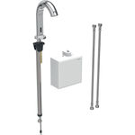 Grifo electrónico para lavabos Geberit Piave, montaje de encimera, servicio a generador, con caja funcional vista: Cromado brillante, Mezclador=Con mezclador